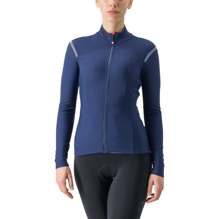 Castelli tutto nano RoS fietsshirt lange mouw belgisch blauw dames
