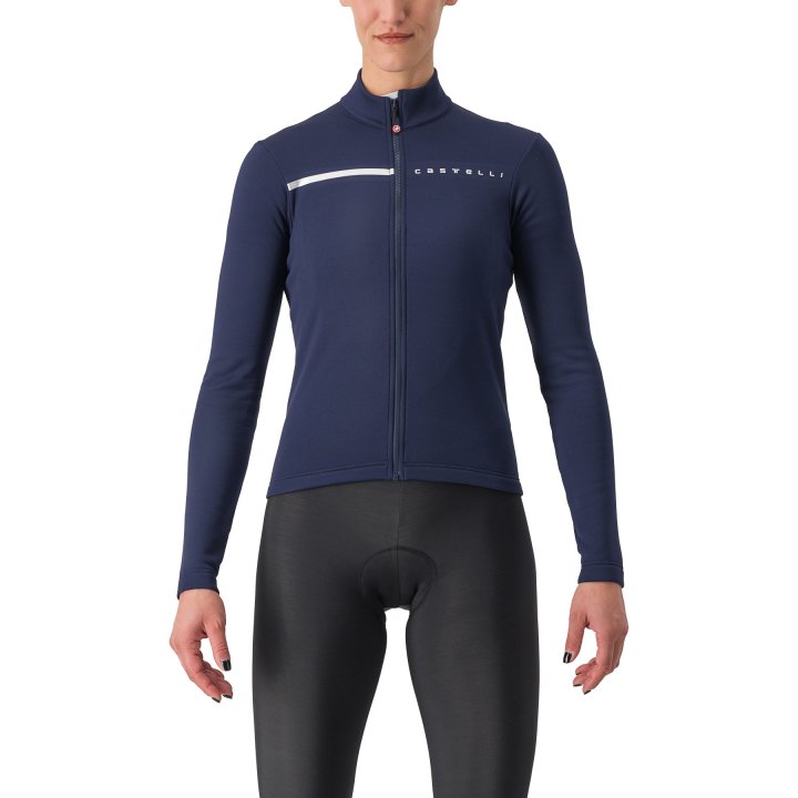 Castelli Sinergia 2 fietsshirt lange mouw belgisch blauw dames