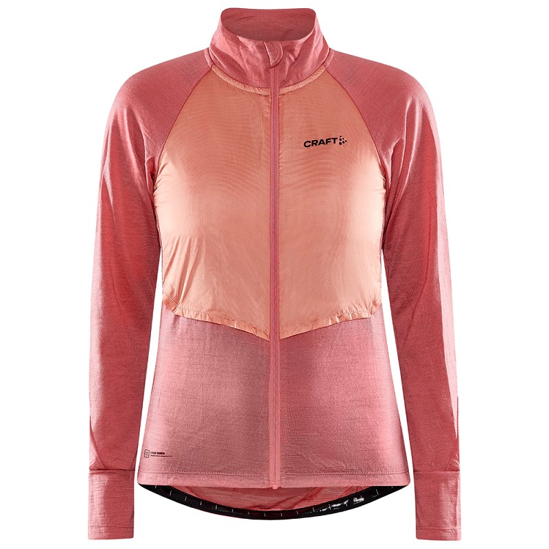 Craft ADV Bike Subz Wool Jersey lange mouw coral glow dames
