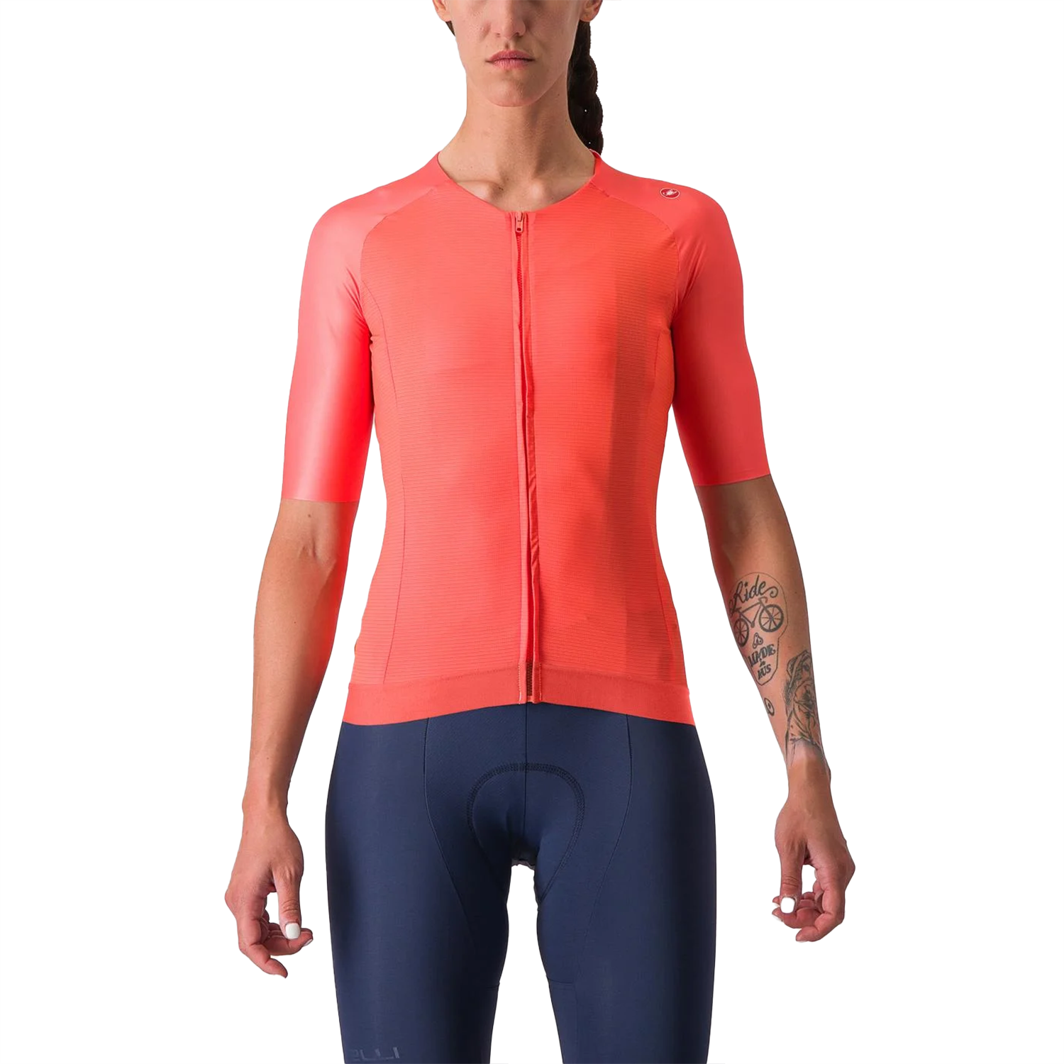 Castelli Aero Pro 7.0 fietsshirt korte mouw roze dames