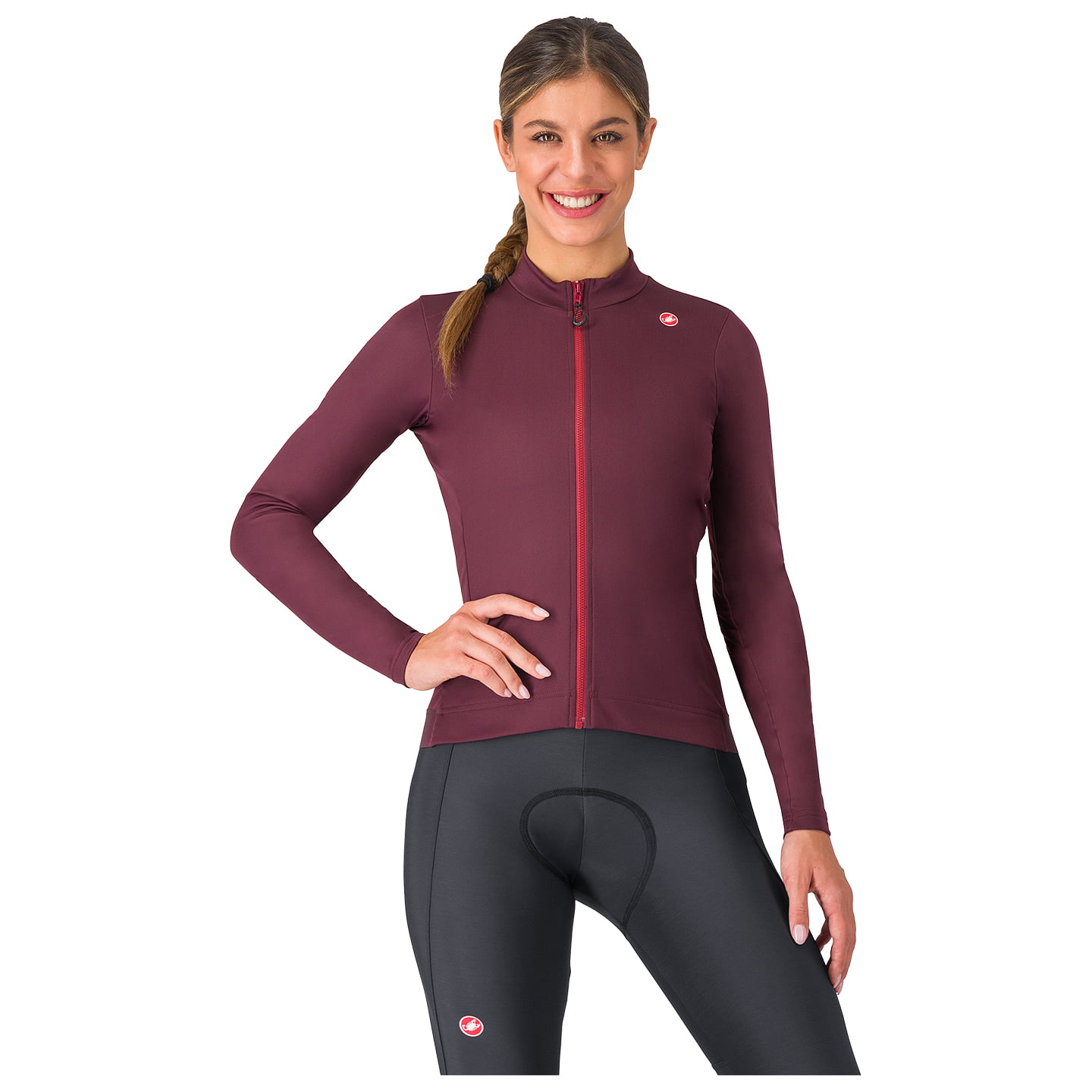 Castelli Dames Lange Mouw Jersey Espresso damesfietsshirt met lange mouwen