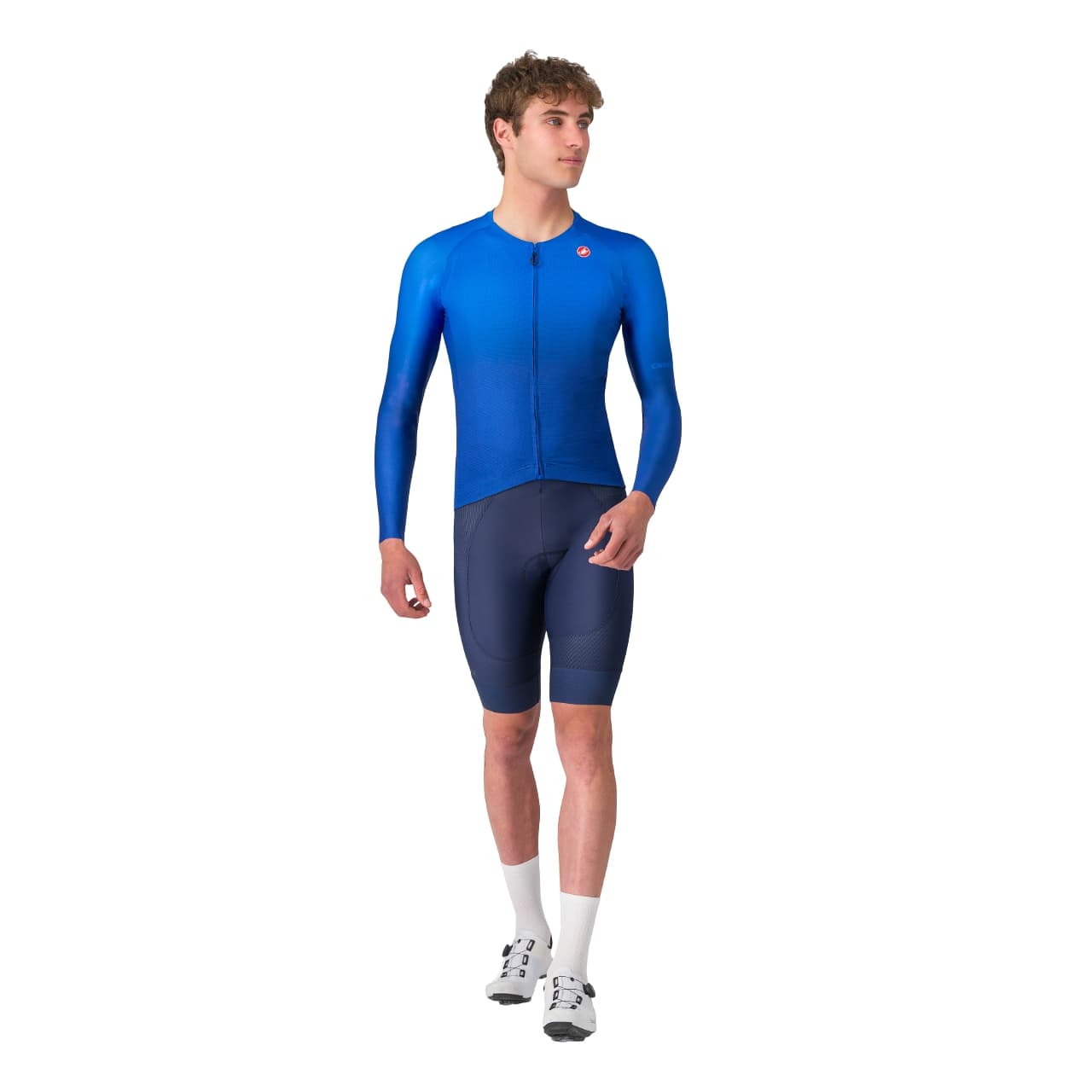 Castelli upf jersey fietsshirt lange mouw blauw heren