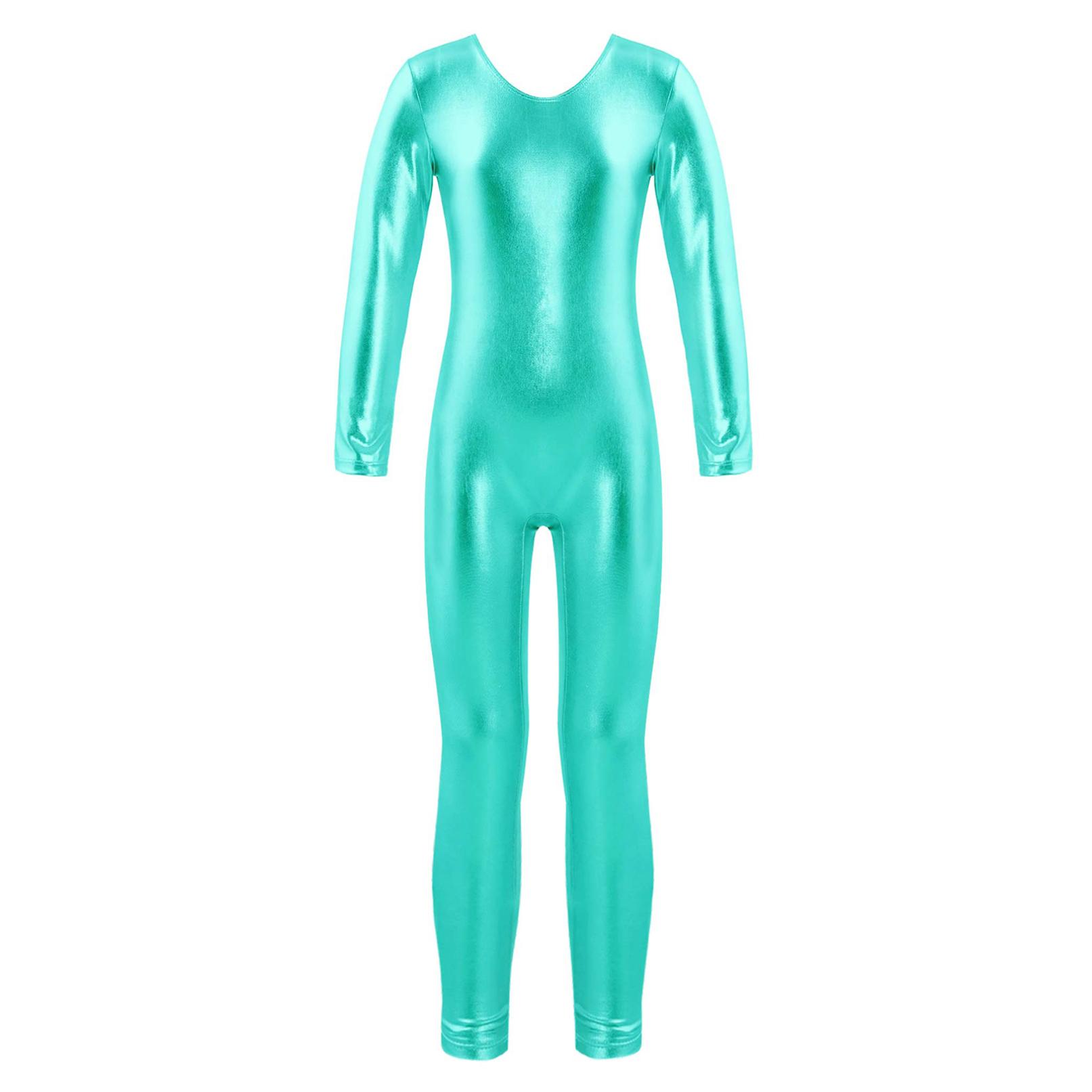 Tiaobug Kinderen Meisjes Stijlvolle Kleding Lange Mouwen Ballet Dans Gymnastiek Turnpakje Jumpsuit Dancewear 8-10 Years