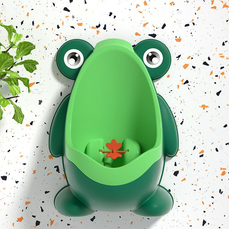 JOHO - CarGear Schattige kikker zindelijkheidstraining urinoir jongen met leuk richtdoel, toilet urinoir trainer, kinderen staan verticaal plassen baby peuter groen
