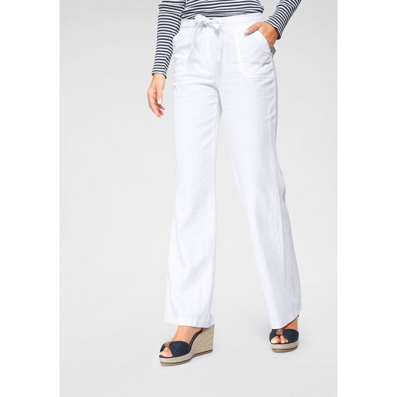Aniston CASUAL Linnen broek met bindstrik