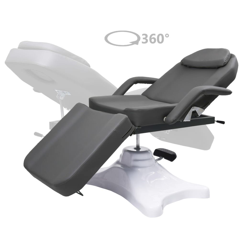vidaXL Massagetafel 180x62x(86,5-118) cm grijs