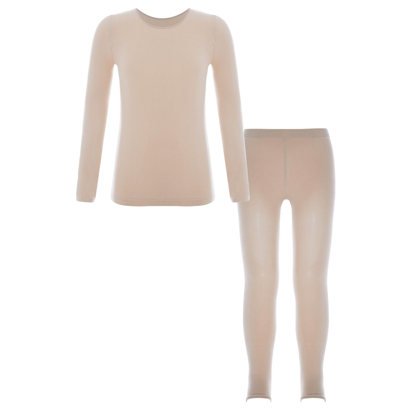 IEFiEL Kinderen Meisjes Tweedelig Ballet Dans Trainingskostuum Thermisch ondergoed Pak Rekbaar Top met ronde hals en lange mouwen met leggings 12-14 Years