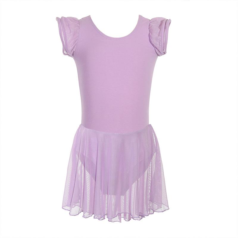Love dance,love life Balletjurken Meisjes Korte Mouw Tutu Rok Balletkleding Gymnastiek Dansjurk Balletpak Kinderen Ballet Y19 120 paars