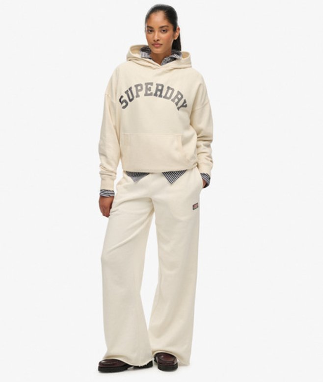 Superdry Athletic Essentials Rechte Joggingbroek White