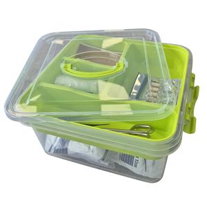 PlasticForte EHBO opbergdoos/medicijnkistje - 5L - groen - opbergbox met vakken - pleisters/verband -