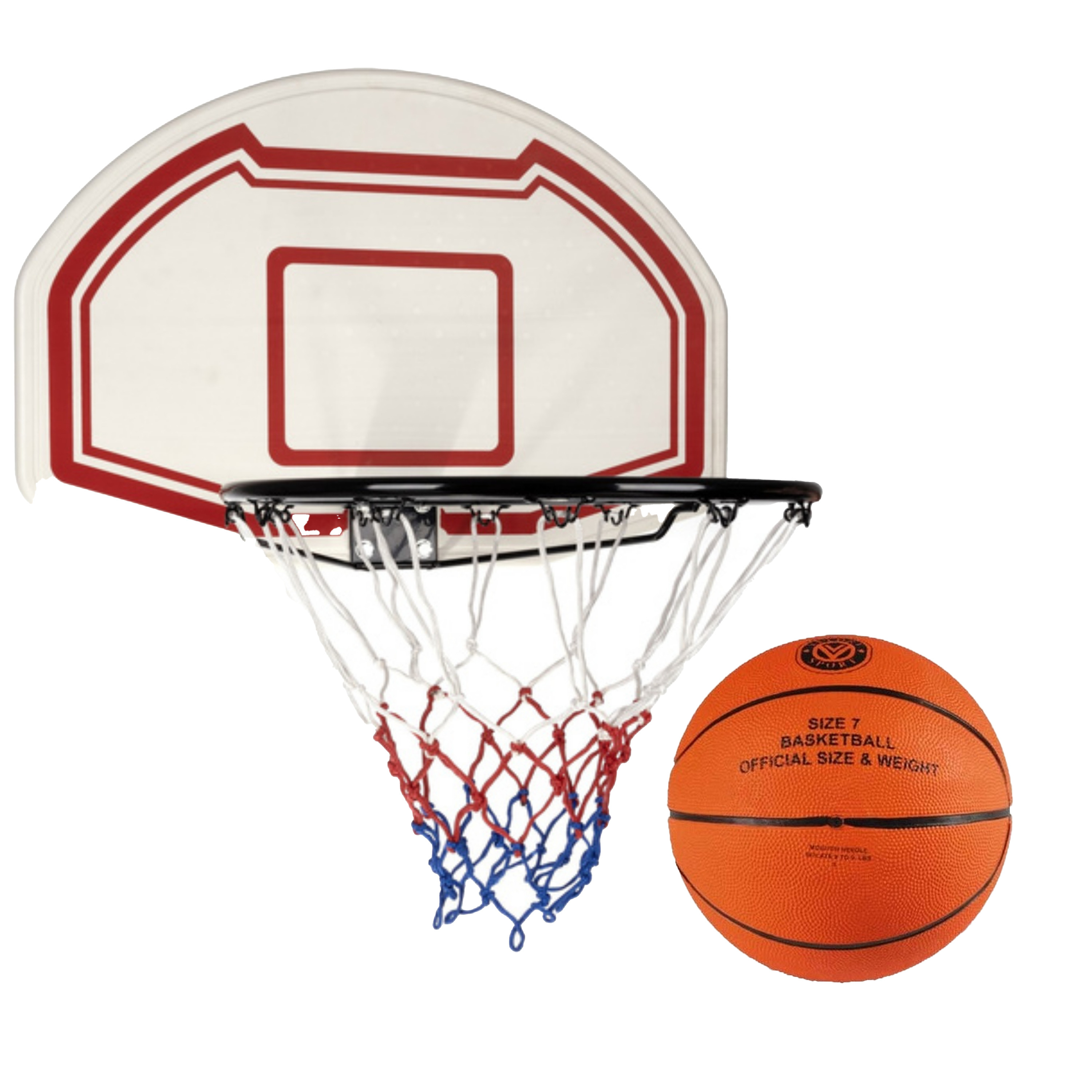 Merkloos Basketbal backboard met bal - basketballen - Dia 45 cm - muurmontage -