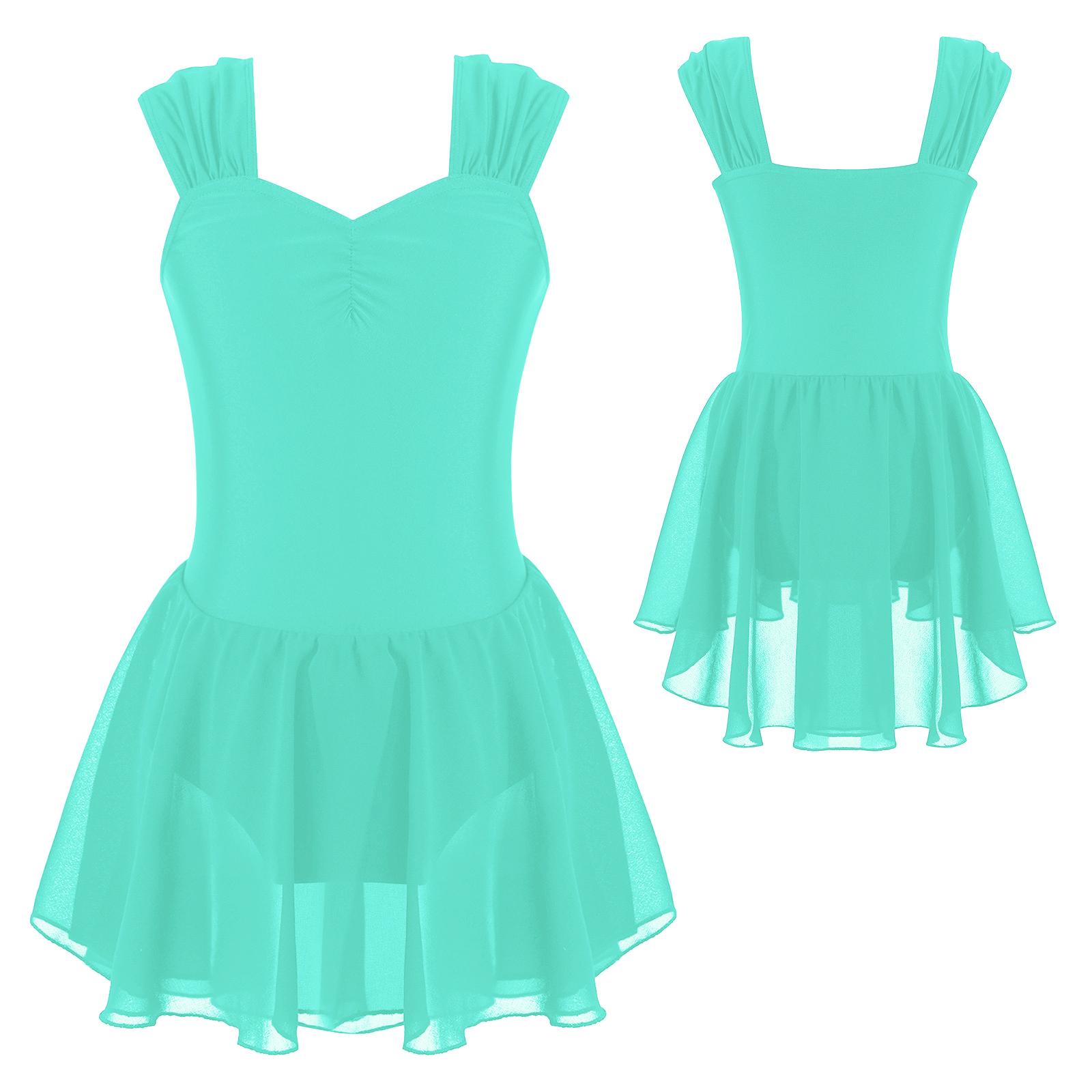 Yunduantong-electronic Kinderen Meisjes Ballet Tutu Prinsessenjurk Lyrische Danskostuums Gymnastiek Turnpakje Moderne Lyrische Ballroom Danskleding Fancy Schaatsen 5-6 Years