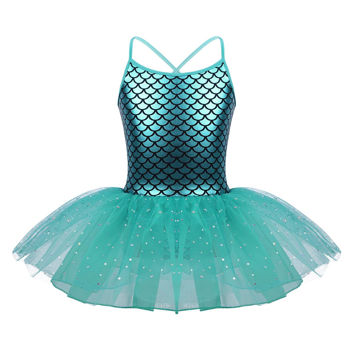 IEFiEL Kinderen Meisjes Lovertjes Tutu Ballet Turnpakje Dans Jurk Ballerina Fancy Fairy Kostuum 5-6 Years meer blauwe kleur
