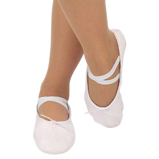 Fungogo Dames Meisjes Volwassen Zachte Zool Ballet Dans Schoenen Fitness Gymnastiek Canvas Schoenen 31 wit