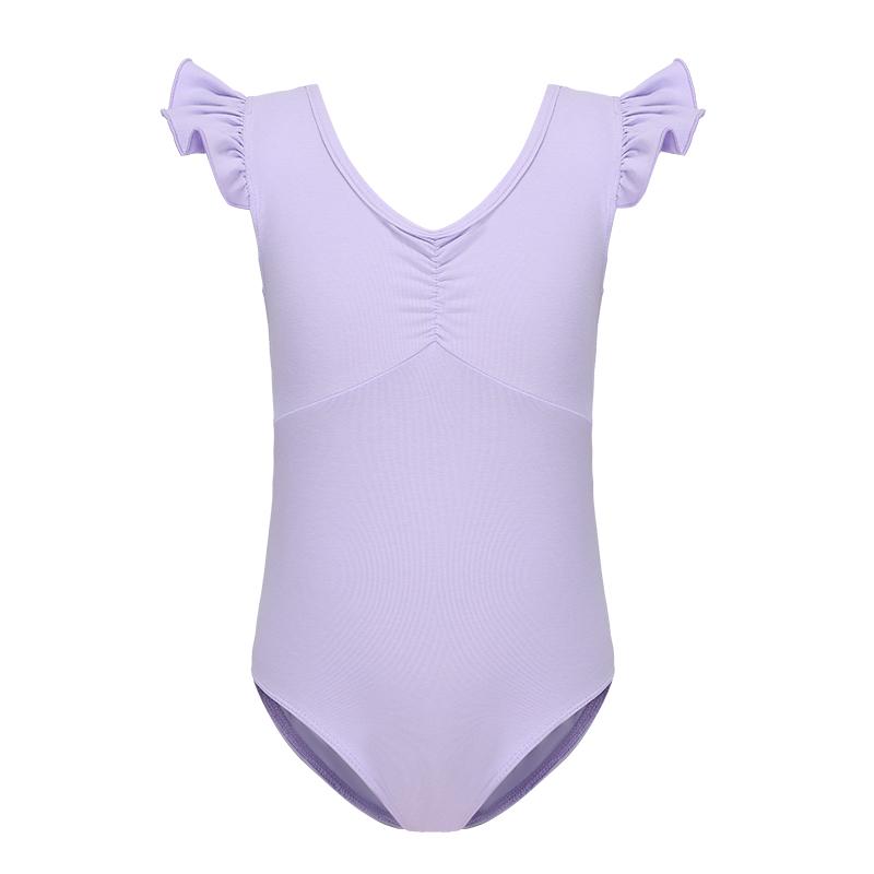 Love dance,love life Balletpakjes voor meisjes, peuters, korte geplooide mouwen, dansersoutfit, ritmische gymnastiekbodysuit 110 paars