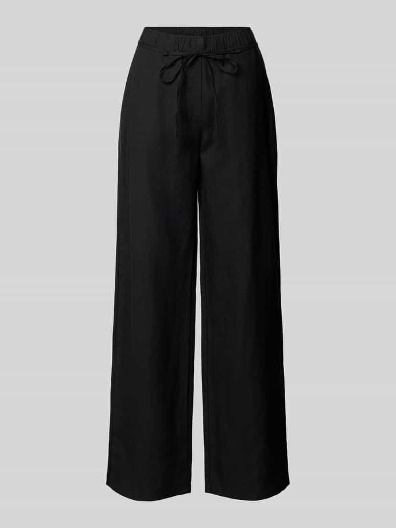MAC Linnen broek CHIARA BELT Wide Fit, met rechte, wijde pijp