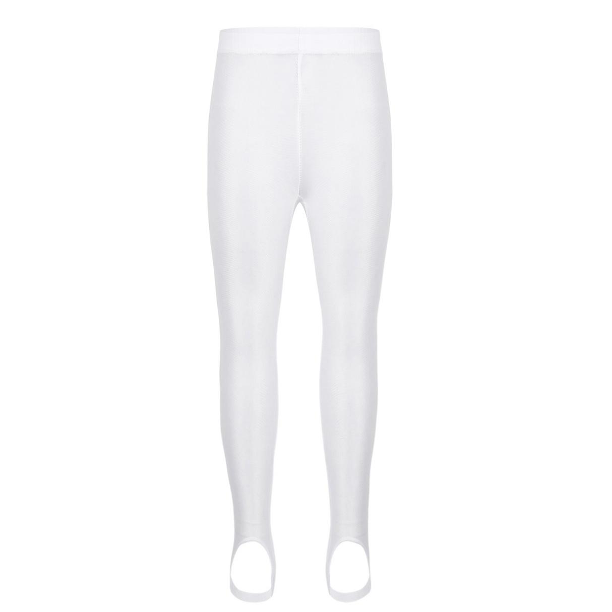 Inlzdz Kinderen Meisjes Stijgbeugel Panty's Dans Ballet Yoga Gymnastiek Leggings Panty's Podiumvoorstelling Kostuums Kousen 4-5 Years wit
