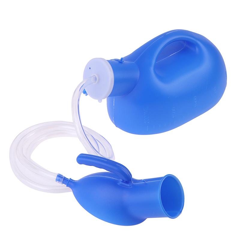 SwoopBuy 2000 ml draagbare urinoir plasfles met pijp ziekenhuis mannelijk potje buiten kamperen blauw