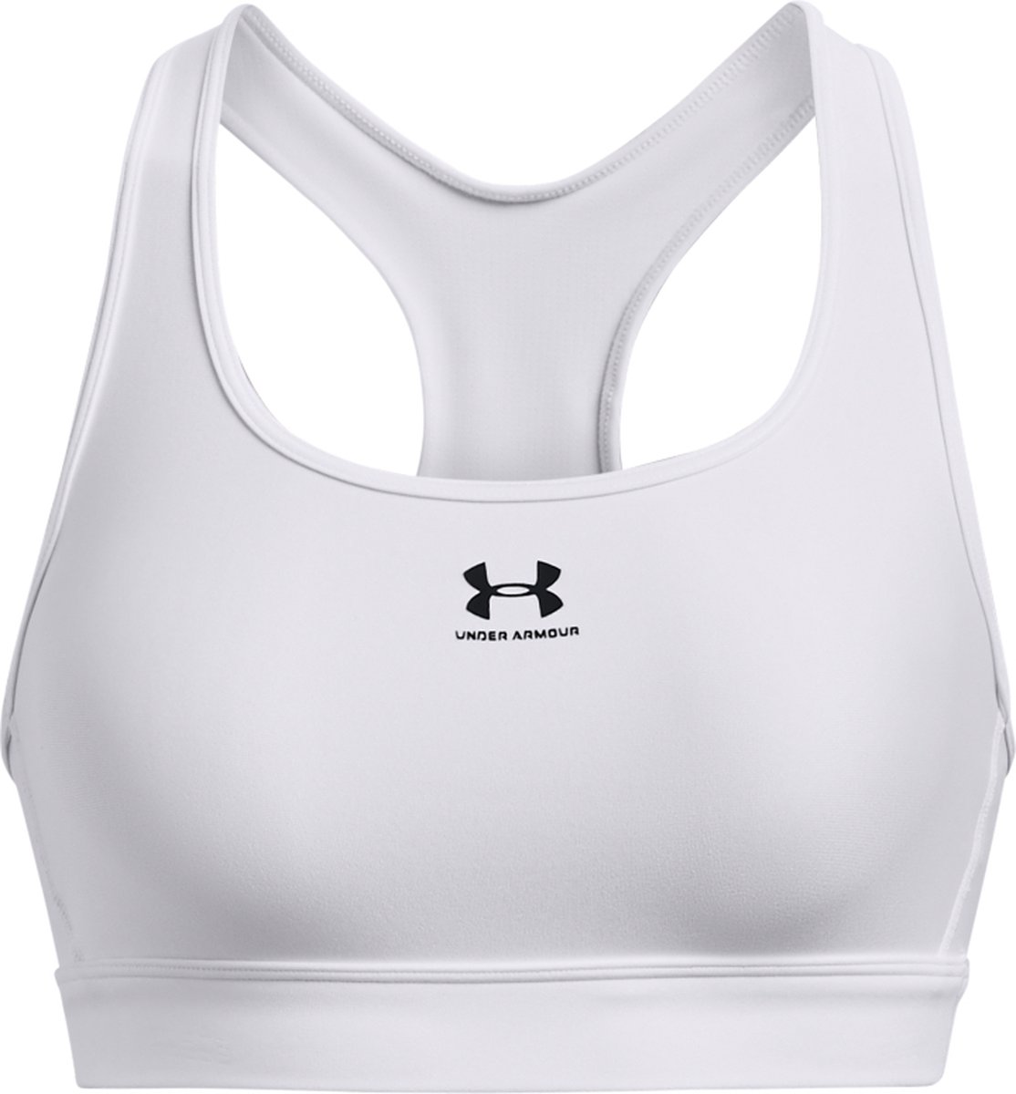 Under Armour Maat M UA HeatGear Mid Padless Dames Sportbeha - Wit
