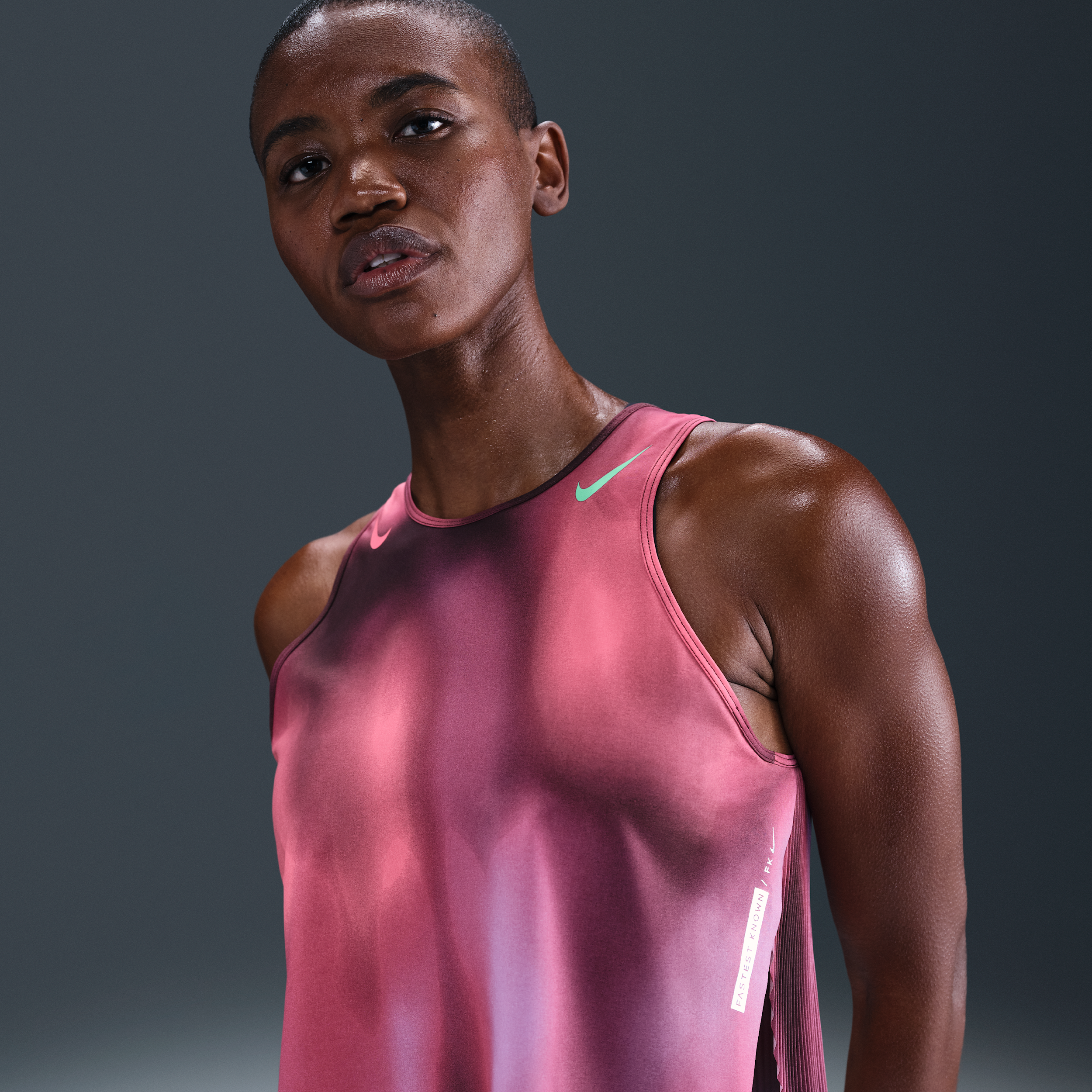 Nike AeroSwift 'Faith Kipyegon' Dri-FIT ADV korte hardlooptanktop voor dames - Paars