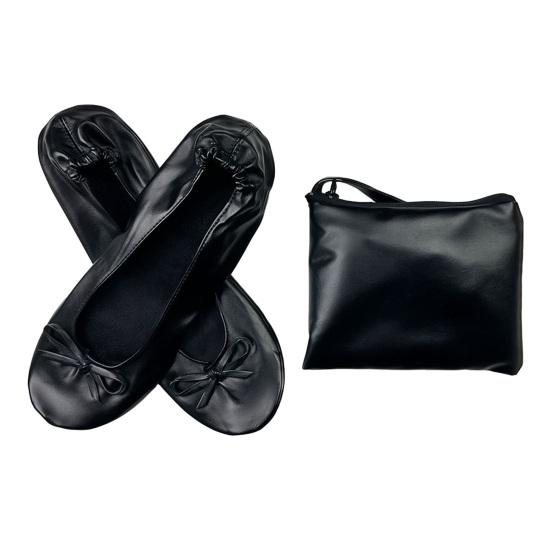 Taoxihao 1 paar opvouwbare balletschoenen met opbergtas Superzacht Slijtvast Ademend Gemakkelijk schoon te maken Yoga Dansslippers Schoenen M