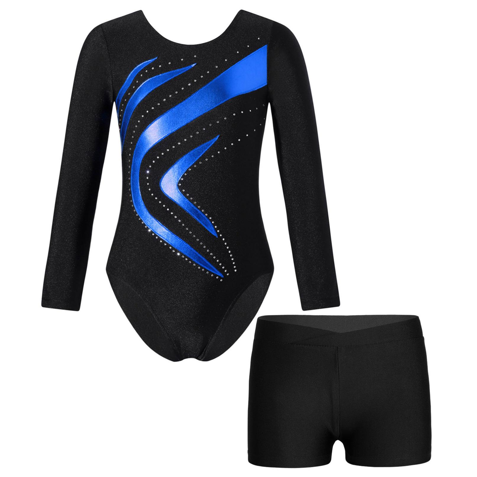 WinYing Gymnastiekpakje voor meisjes Danspakje met lange mouwen Ballet Schaatsen Prestatiekostuum Stage Dancewear 7-8 Years