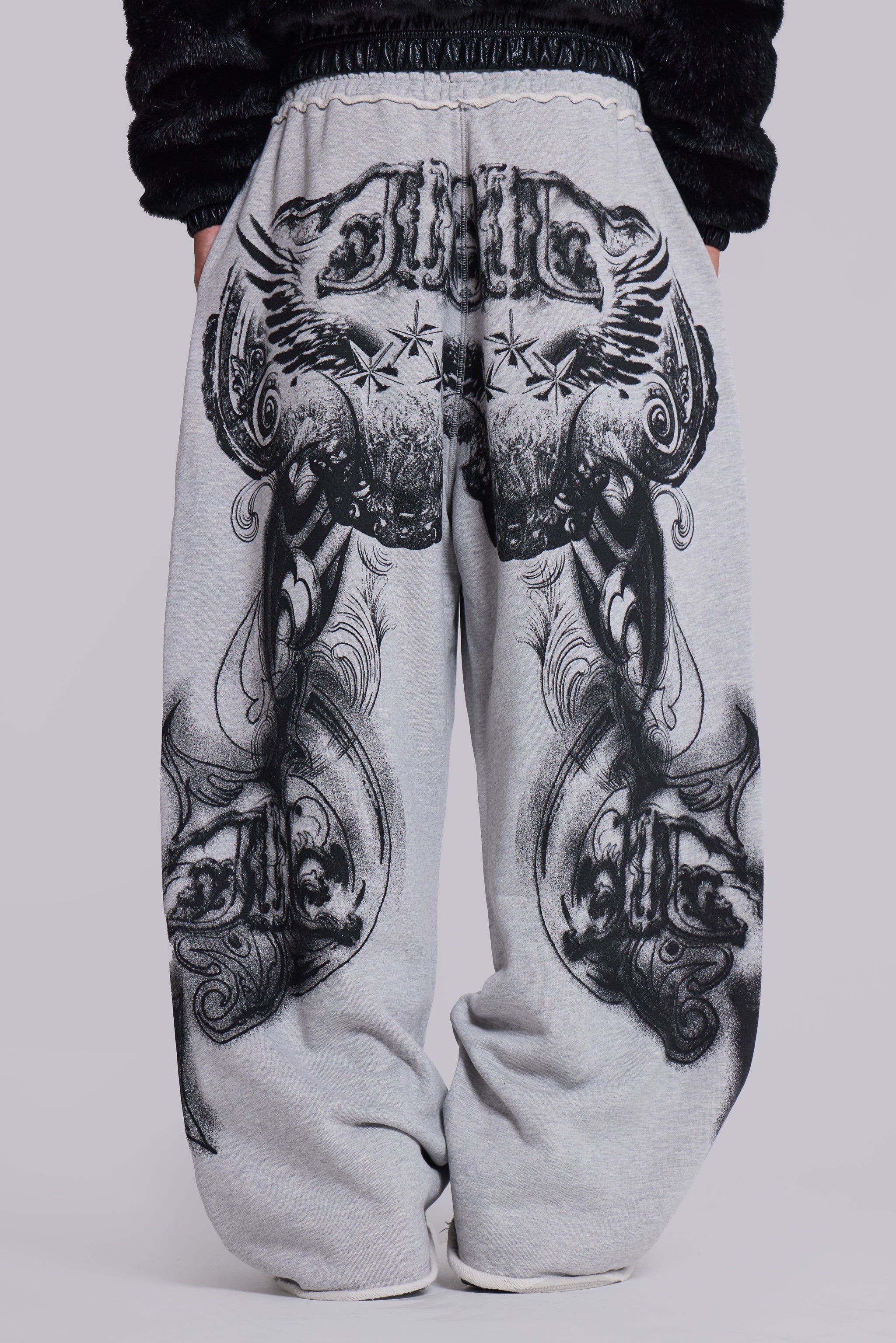 Jaded Man Gothic Print Baggy Monster Joggers