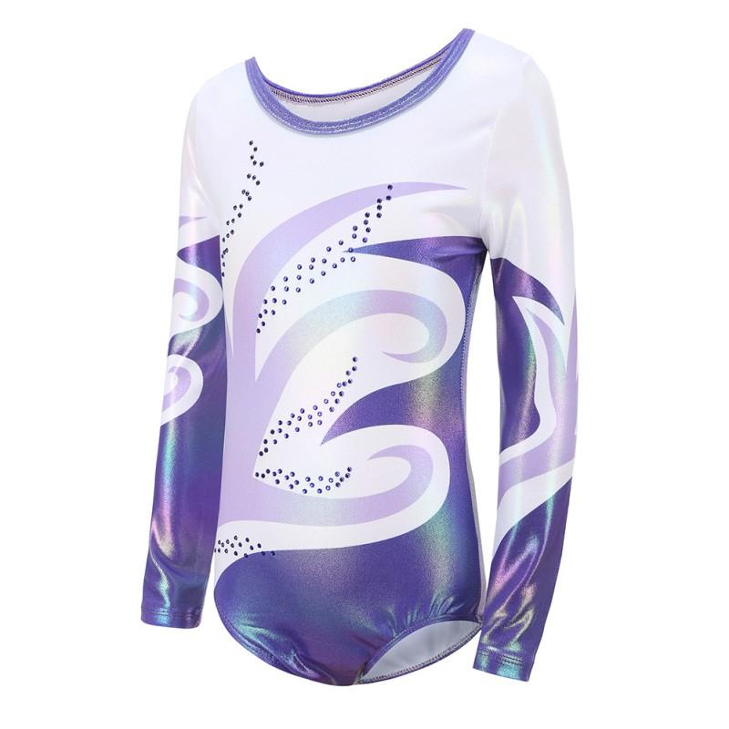 Sunnyway Kinderen Meisjes Diamante Lange Mouw Ballet Praktijk Danskleding Gymnastiek Felle Kleur Body Suits 8