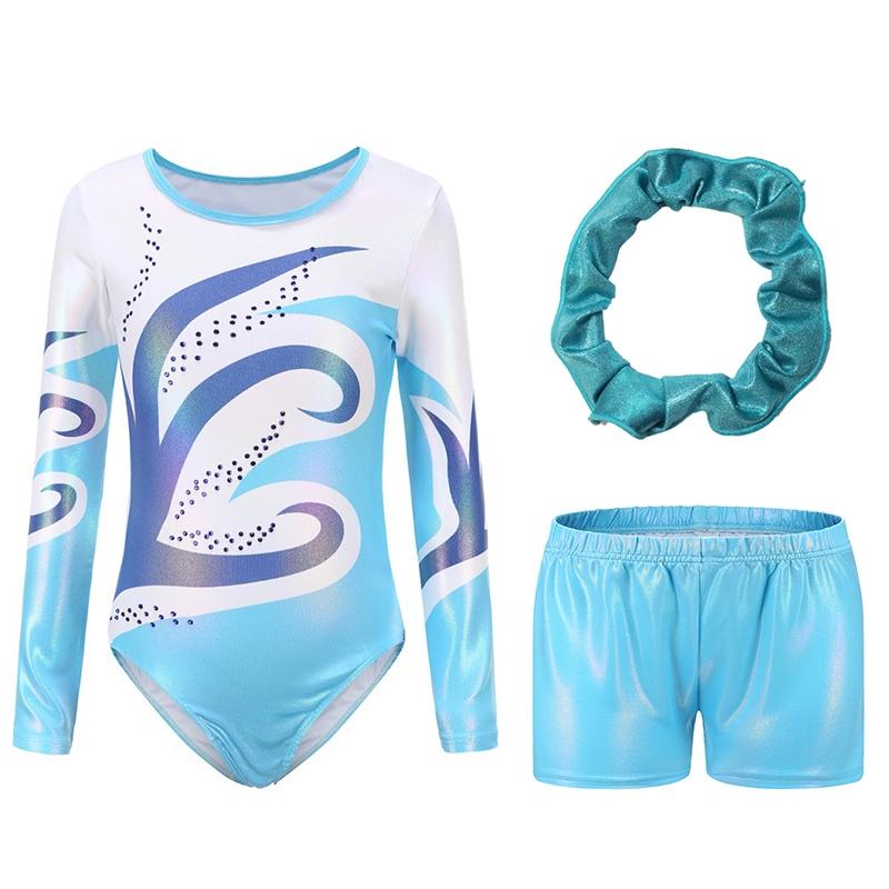 Sunnyway 5-12 jaar meisjes borduurwerk glitter ballet maillots gymnastiektraining bodysuits set danskledingpakken 10