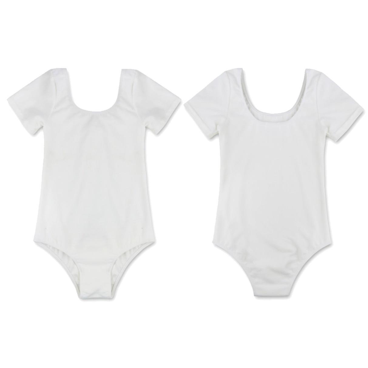 HULIJA Meisjesteam Basic Gymnastiek Ballet Turnpakje Met Korte Mouwen Eendelig Danskostuum Ballrina-kleding 7-8 Years