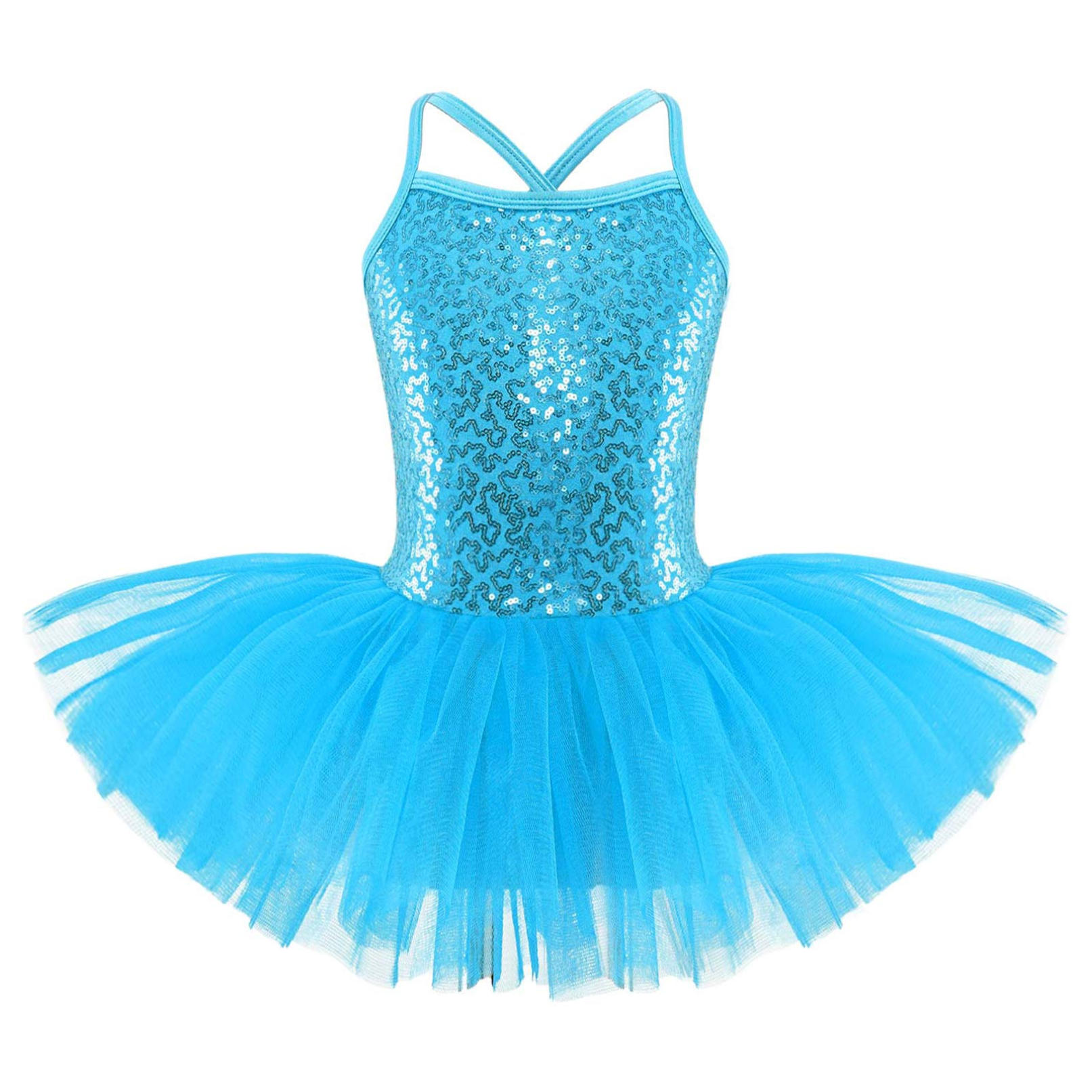 HULIJA Balletjurk voor kinderen meisjes Lovertjes Tutu Ballet Dans Turnpakje Jurk Mouwloos Hemdje Dansjurk 4-5 Years