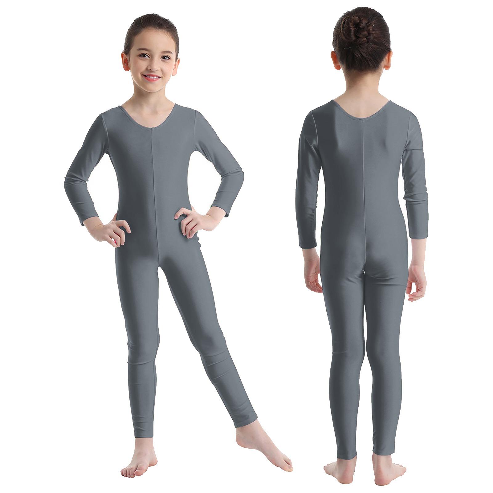Daenrui Kinderen Meisjes Stijlvolle Kleding Lange Mouwen Ballet Dans Gymnastiek Turnpakje Jumpsuit Dancewear 10-12 Years