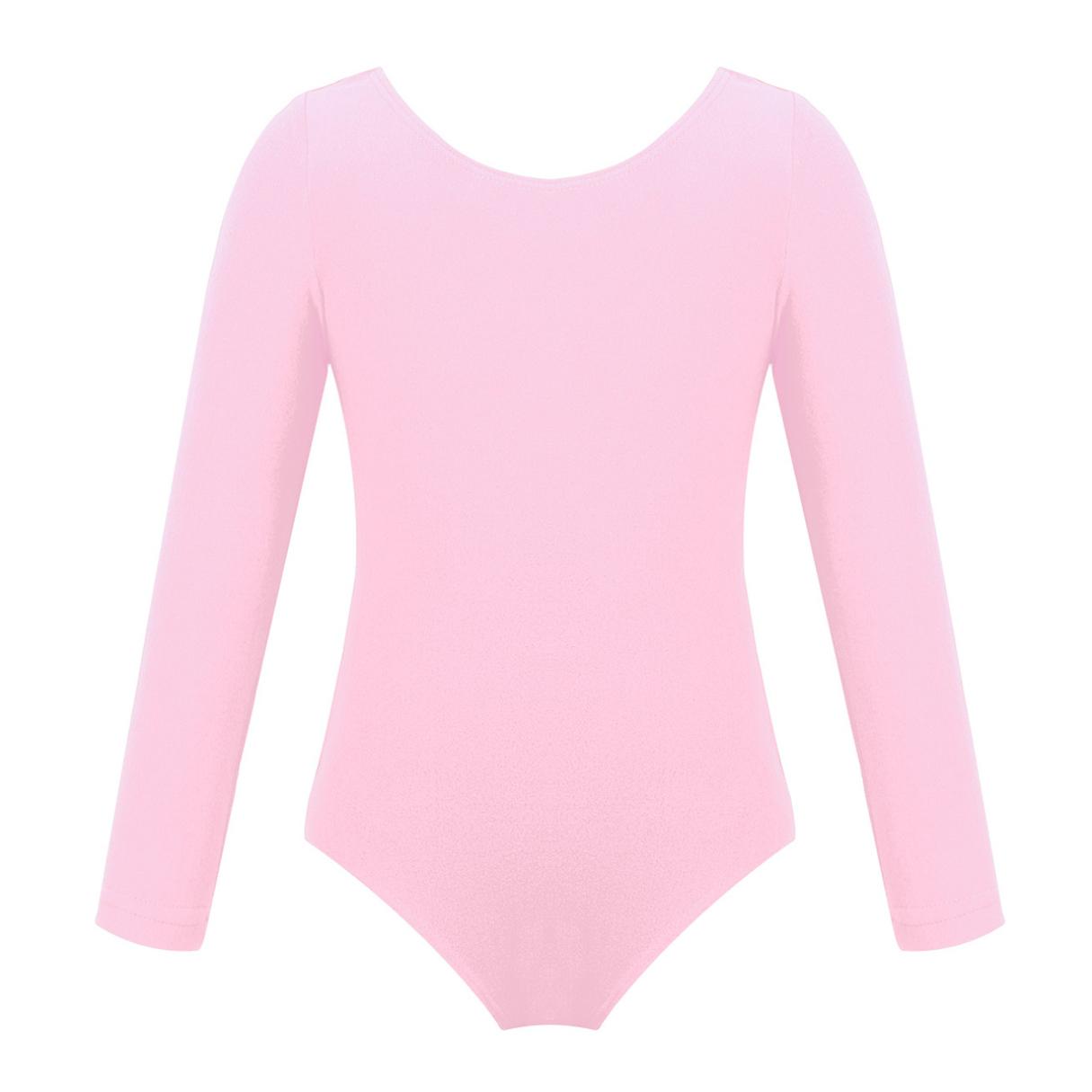 Inhzoy Kinderen Meisjes Lange Mouw Balletdanser Turnpakje Jurk Stage Performance Danskostuums 6-7 Years roze