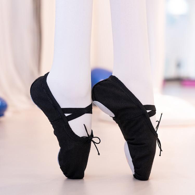 Leayond Meisjes balletschoenen canvas dansschoenen dansen gymnastiek yogaschoenen 29 zwart