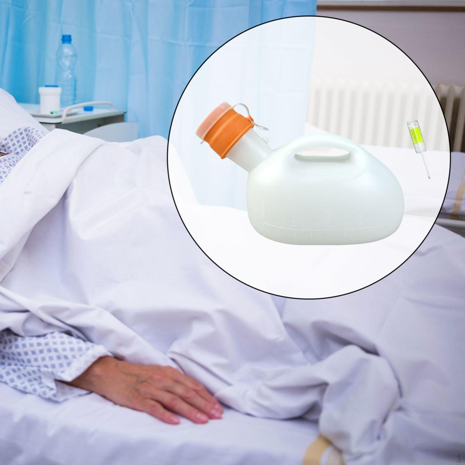 Moonice Mannelijke urinoirfles op bed, lichtgewicht mannenpotje, verzamelpot voor thuis 2000ml White