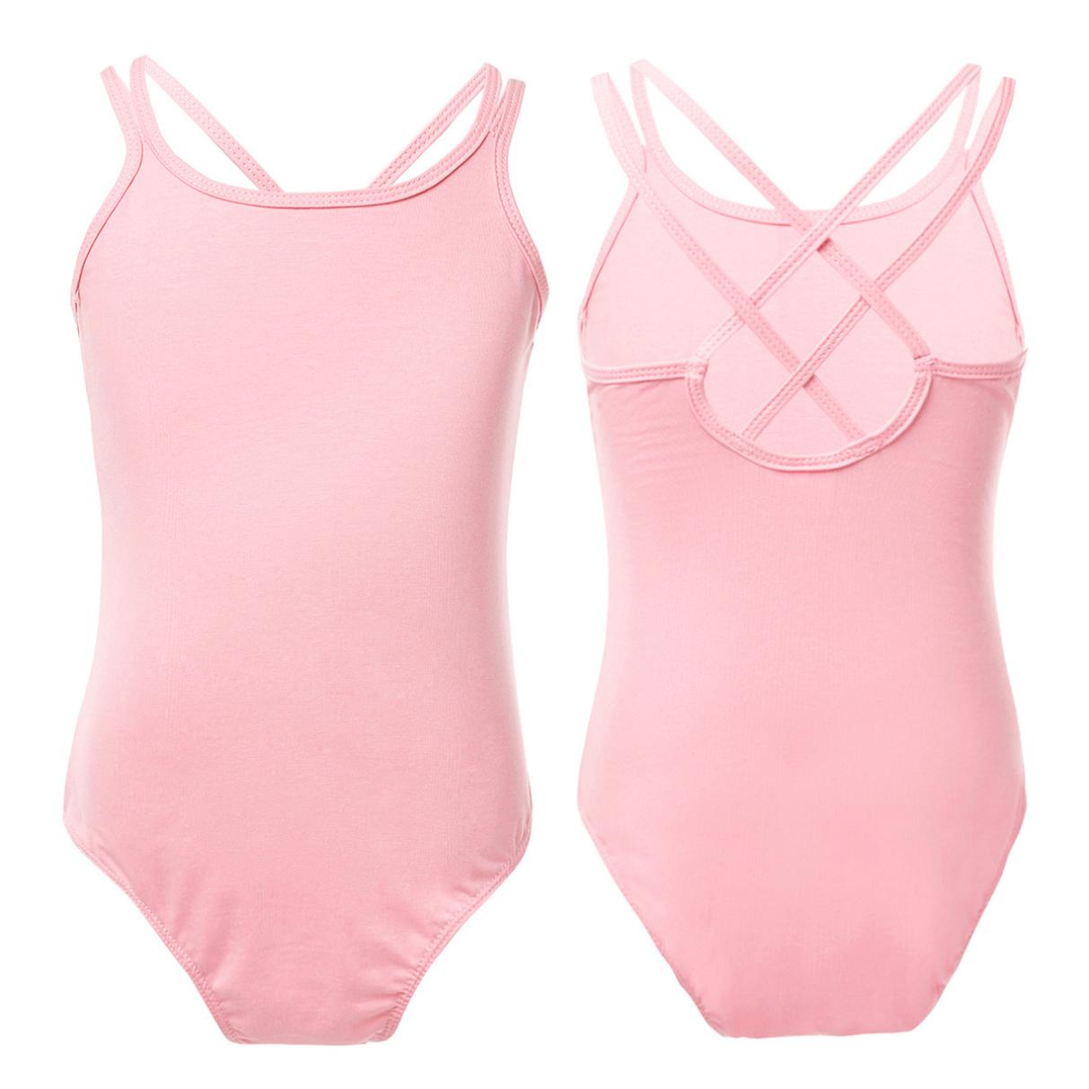 Daenrui Kinderen meisjes gymnastiek spaghetti bandje kriskras terug ballet dans turnpakje jumpsuit 3-4 Years roze