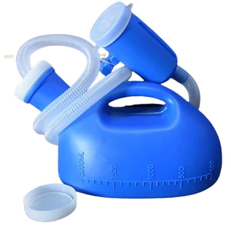 Xiao--Xiao 1PC Heren Urinaal met Handheld Draagbare Urinebeker 2000 Ml Grote Capaciteit Mannelijke Urinalen voor Ouderen Ziekenhuisbedden Rolstoel blauw
