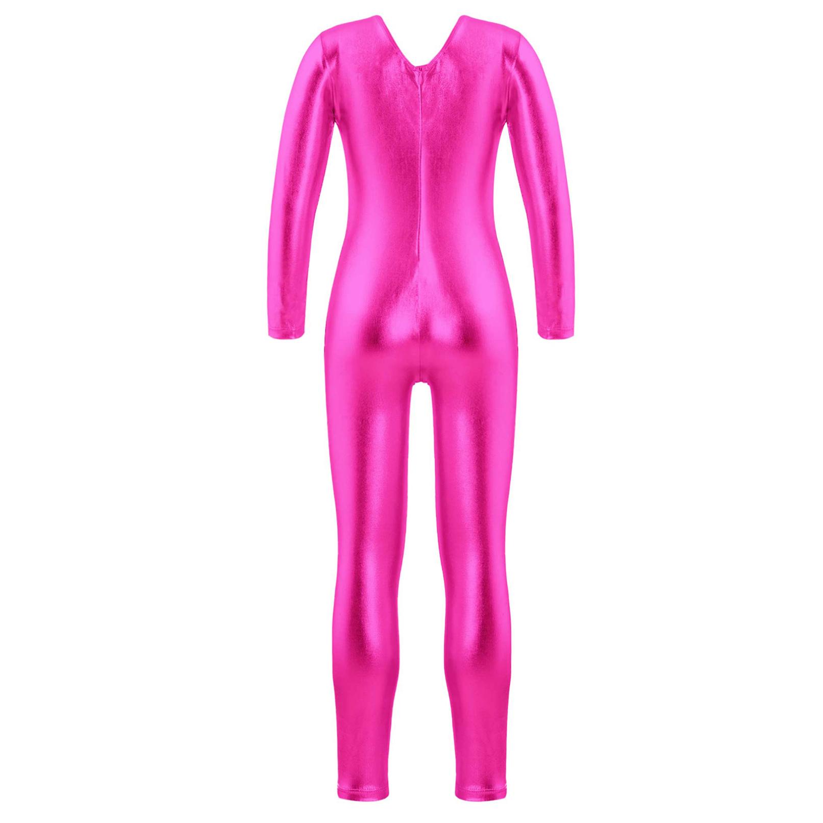 Tiaobug Kinderen Meisjes Stijlvolle Kleding Lange Mouwen Ballet Dans Gymnastiek Turnpakje Jumpsuit Dancewear 10-12 Years