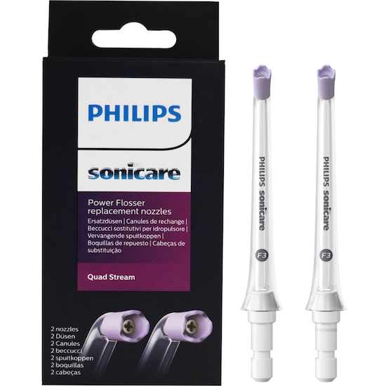Philips Sonicare Monddouche-reserve-mondstuk F3 quad stream opzetmondstuk HX3062/00 zachte leiding, compatibel met alle  power flossers