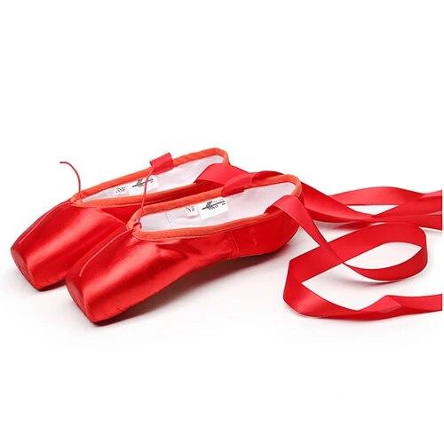 Saiya shoe Professionele balletpointe-schoenen canvas satijn roze zwart rode ballerina voor dansvoorstelling met teenkussen 43