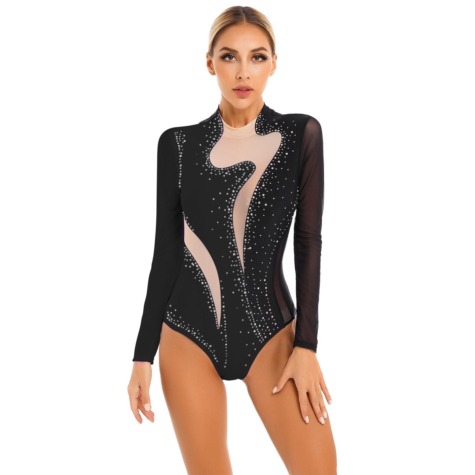 Daenrui Womens Latin Dance Figuur Schaatsen Romper Meisje Ballet Gymnastiek Turnpakje Danskostuum M