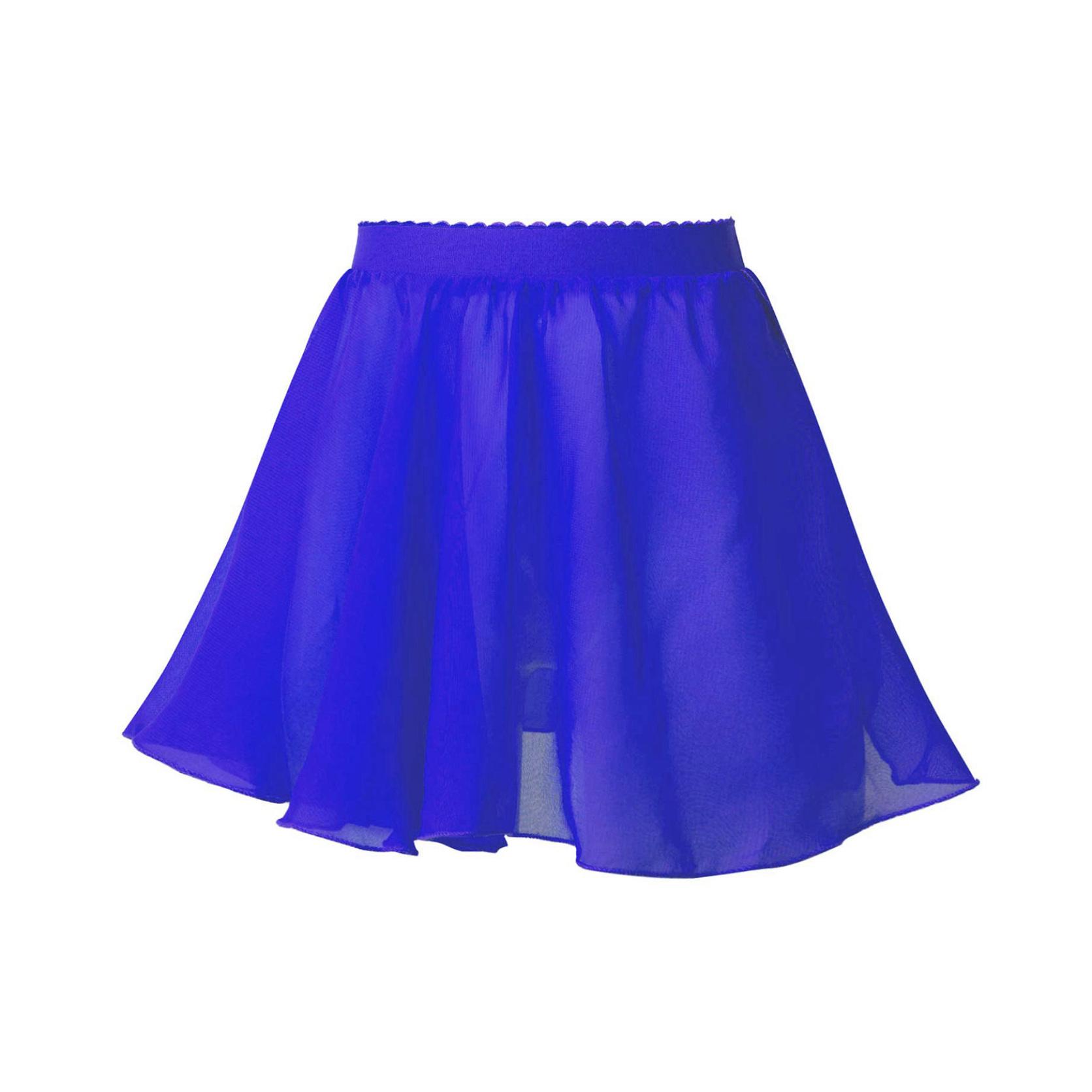 Yunduantong-home Kinderen meisjes ballet wikkelrokken pure chiffon sluier rok dans over sjaal pull-on rok voor maillots 15-16 Years koningsblauwe kleur
