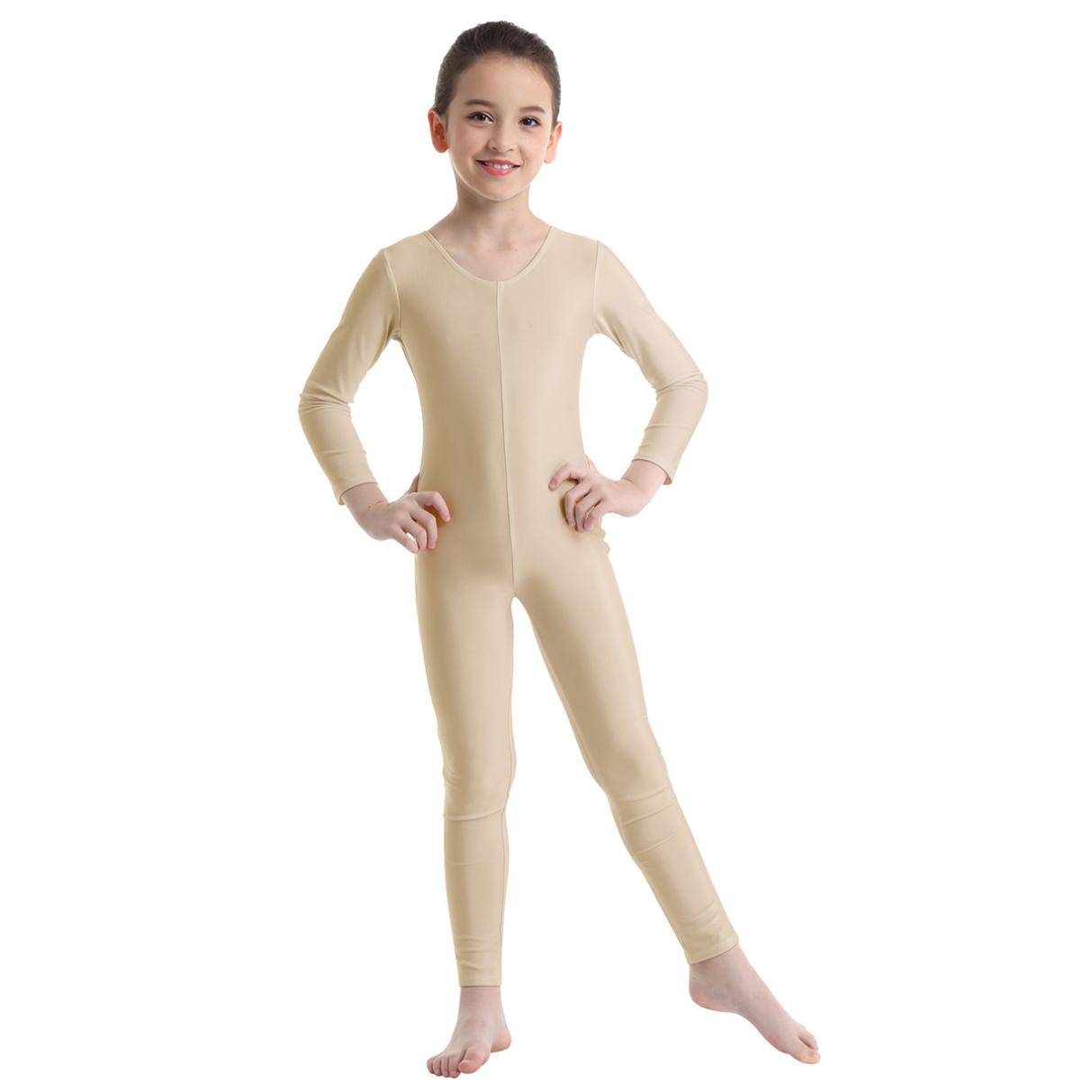 Daenrui Kinderen Meisjes Stijlvolle Kleding Lange Mouwen Ballet Dans Gymnastiek Turnpakje Jumpsuit Dancewear 7-8 Years