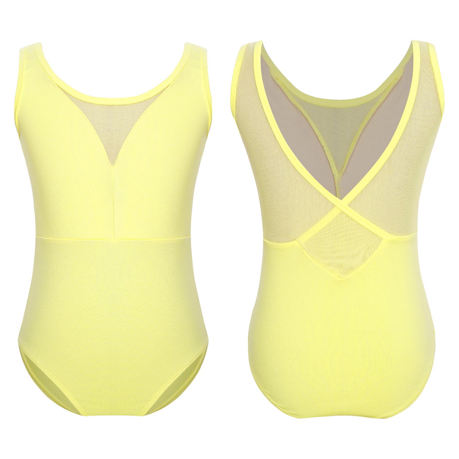 Yunduantong-home Kinderen Meisjes Patchwork V-Rug Gymnastiek Leotard Dans Kleding Ballerina Danskleding Ballet Dans Training Prestatie Kostuum 9-10 Years