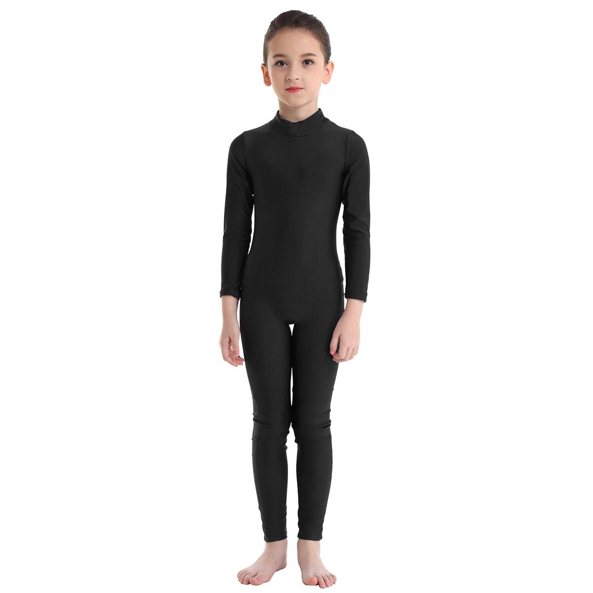 Sxiwei Kinderen meisjes lange mouw dans gymnastiek turnpakje unitard volledige lengte bodysuit kostuum danskleding 7-8 Years