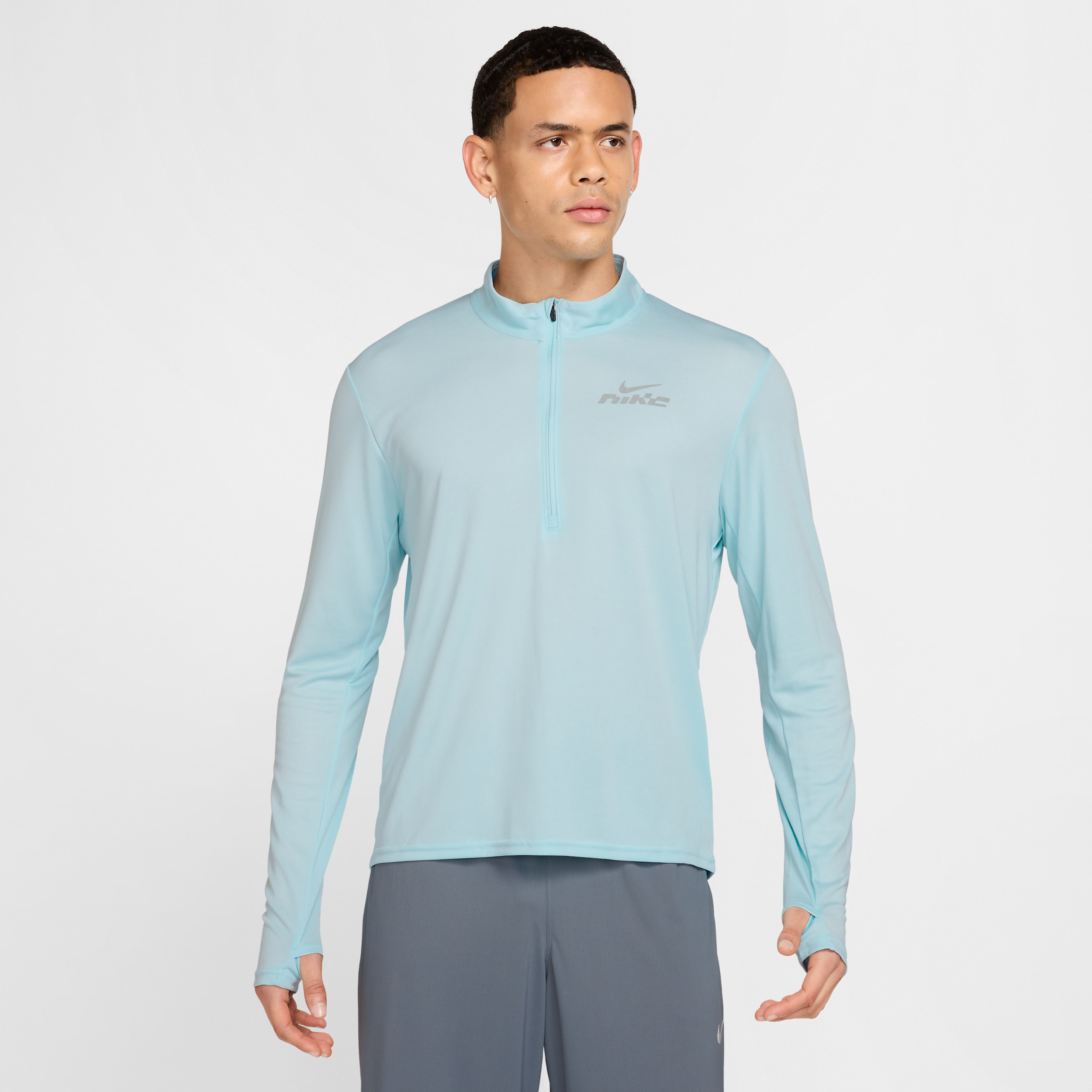 Nike Pacer Flash Dri-FIT hardlooptop met halflange rits voor heren - Blauw