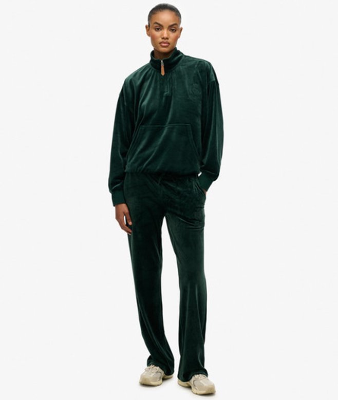 Superdry Country Club Velour Joggingbroek Green