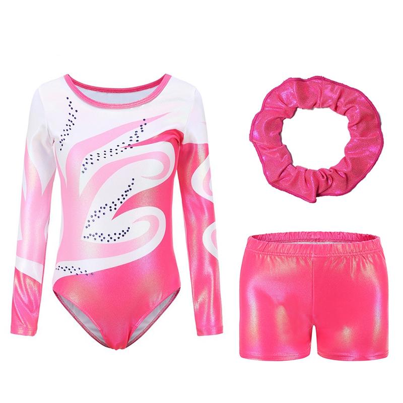 Sunnyway 5-12 jaar meisjes borduurwerk glitter ballet maillots gymnastiektraining bodysuits set danskledingpakken 12
