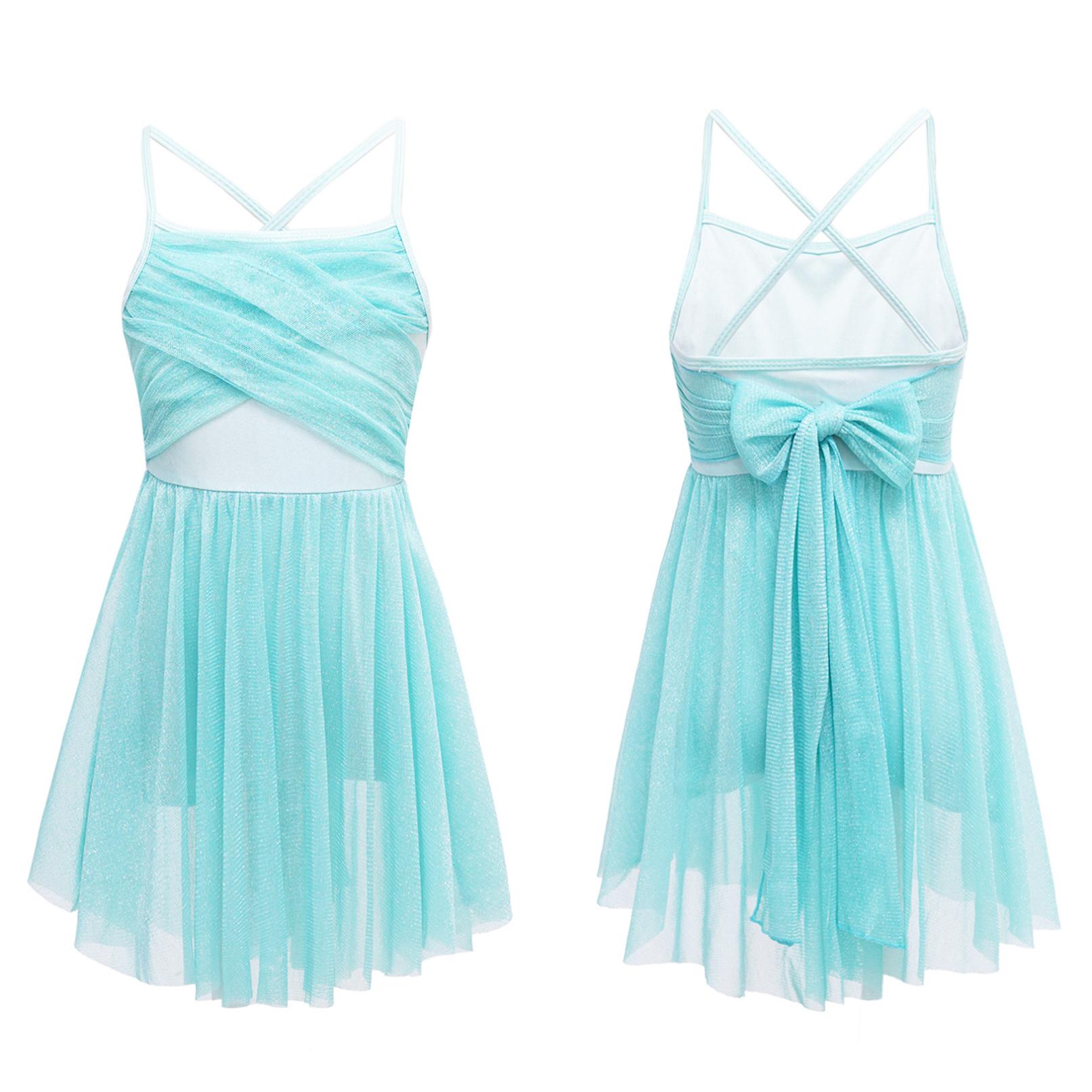 HULIJA Meisjes Lyrische Ballet Dans Jurk Spaghetti Cami Hoge Taille Verstoorde Ballerina Rok Stijldansen Kostuum 11-12 Years mintgroene kleur