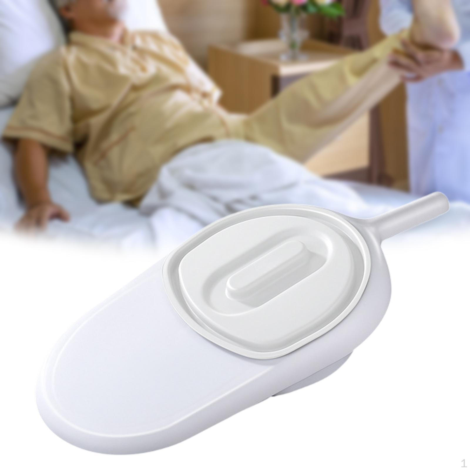 Moonice Bedpan met deksel Bedpan Comfortabel, gemakkelijk schoon te maken noodhulpmiddel Verpleegkundig urinaal voor patiënten thuis white